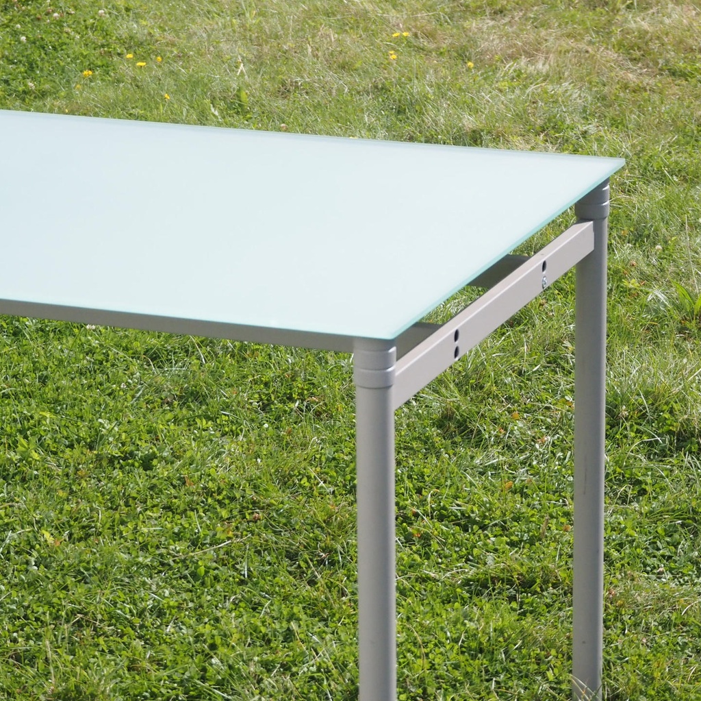 Table by Luc Vincent for Bulo with frosted tempered glass top (200 x 80 ...