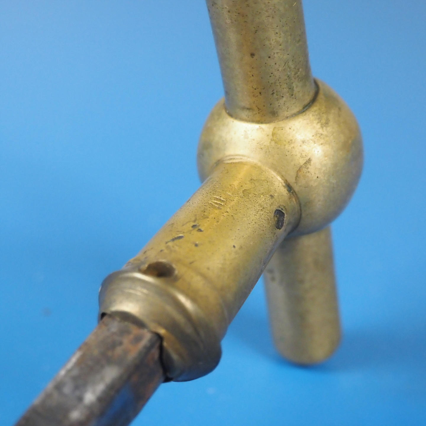Door handle in solid brass