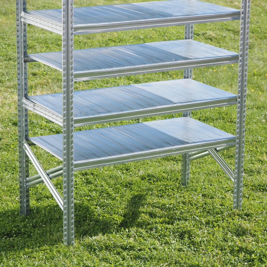 Shelf 'Super 1-2-3' in galvanized steel by Metalsistem (197 x 127,5 cm)