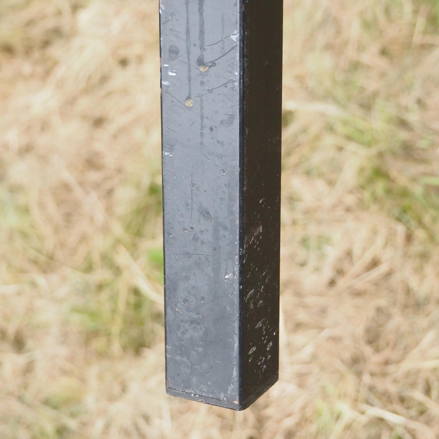 Table with grey laminated tabletop and steel base from KU Leuven (120 x 60 cm) - Straight edges