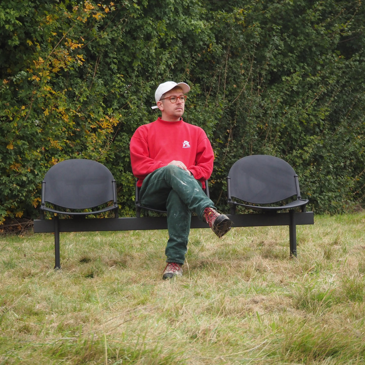 Beam seating 'Modulamm' by Roberto Lucci &amp; Paolo Orlandini for Lamm - 3 seats (L. 176 cm)
