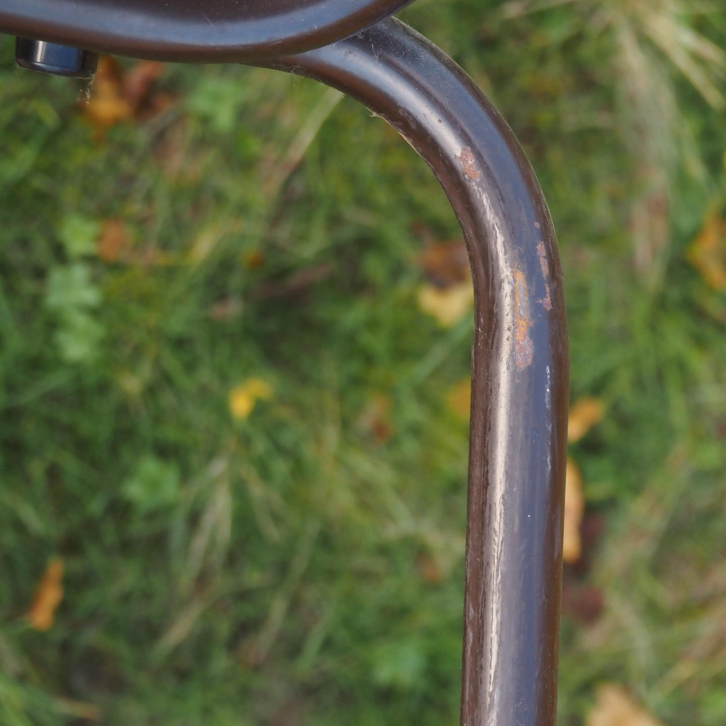 Stackable school chair with brown steel legs