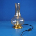 Table light 'Josiane' in brass with textured glass diffuser