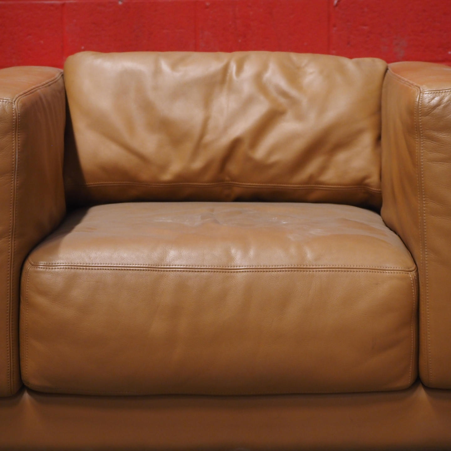 Armchair in brown synthetic leather by Durlet