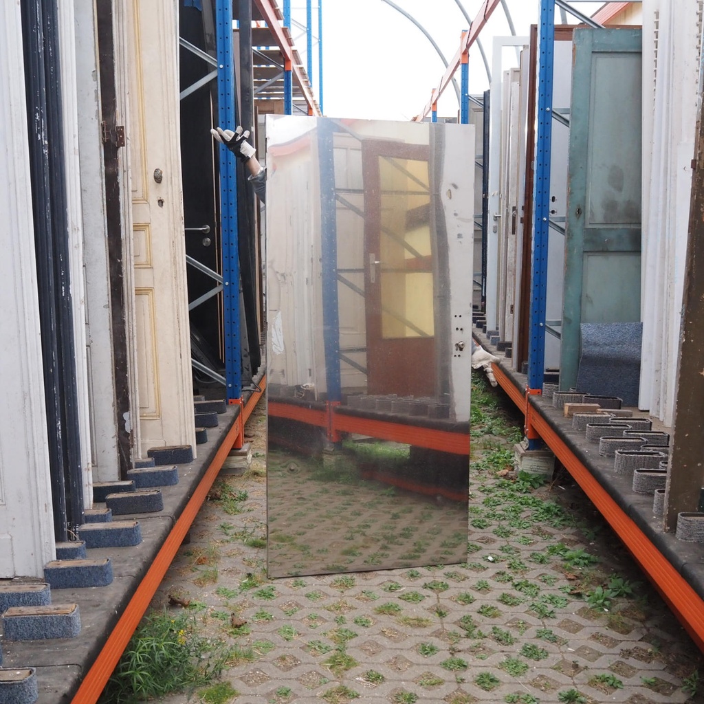 Door in stainless steel from the Générale de Banque (H. 198 x 92,5 cm)