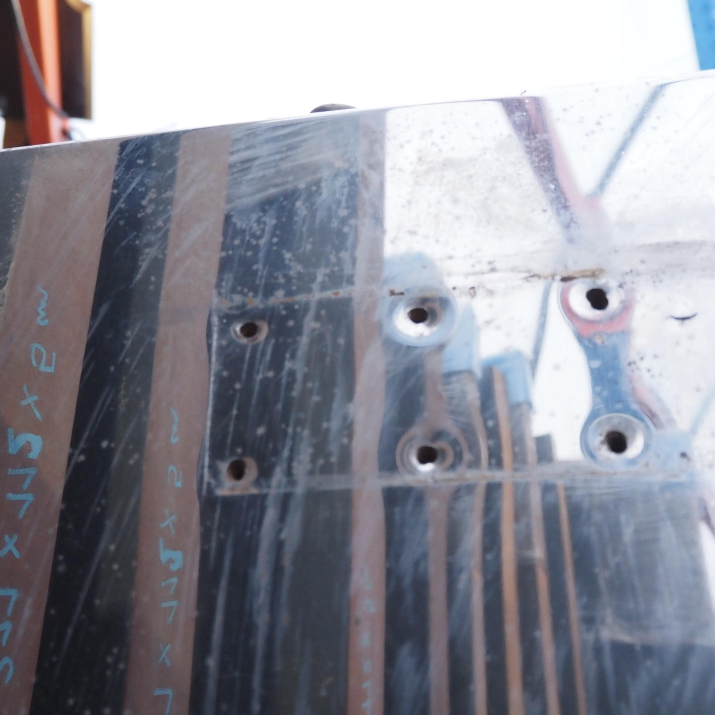 Double door in stainless steel from the Générale de Banque (H. 201 x 169 cm)