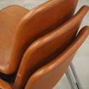 Stackable chair in brown synthetic leather from Antwerp's Court of Appeal