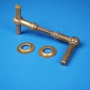 Door handle in solid brass with rosettes