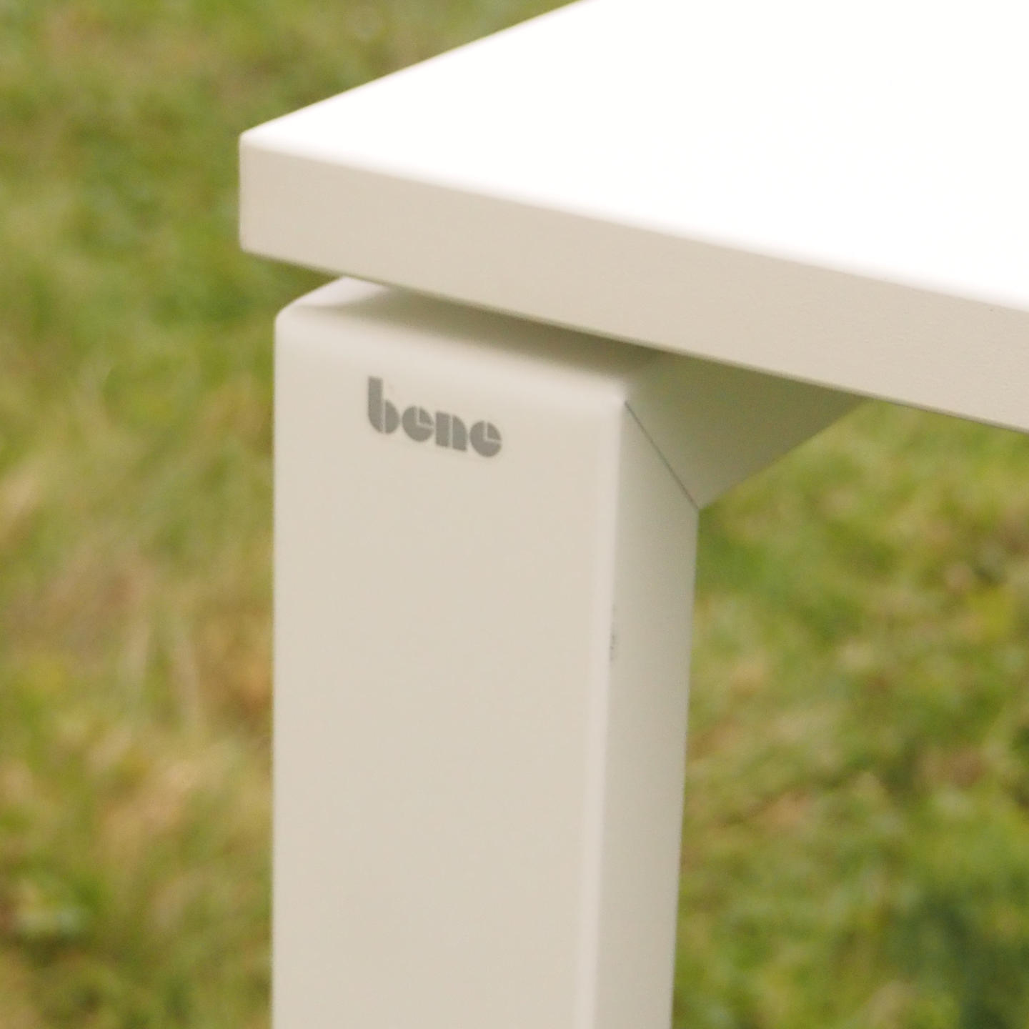 Office table with laminated tabletop and height adjustable steel legs by Bene (180 x 80 cm)