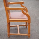 Armchair in solid oak and synthetic leather from Antwerp's Court of Appeal