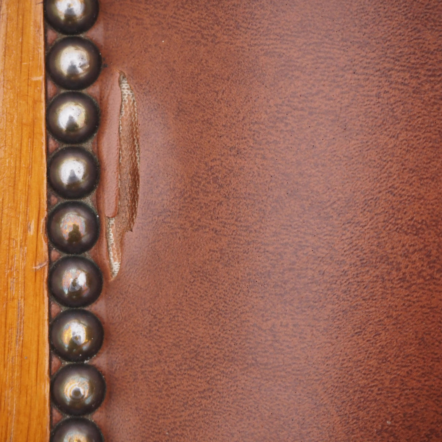 Armchair in solid oak and synthetic leather from Antwerp's Court of Appeal
