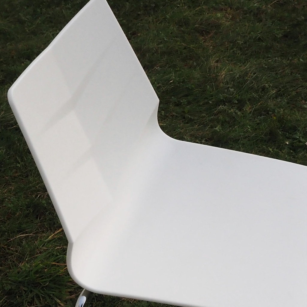 Stackable chair in polypropylene and steel by Hartley