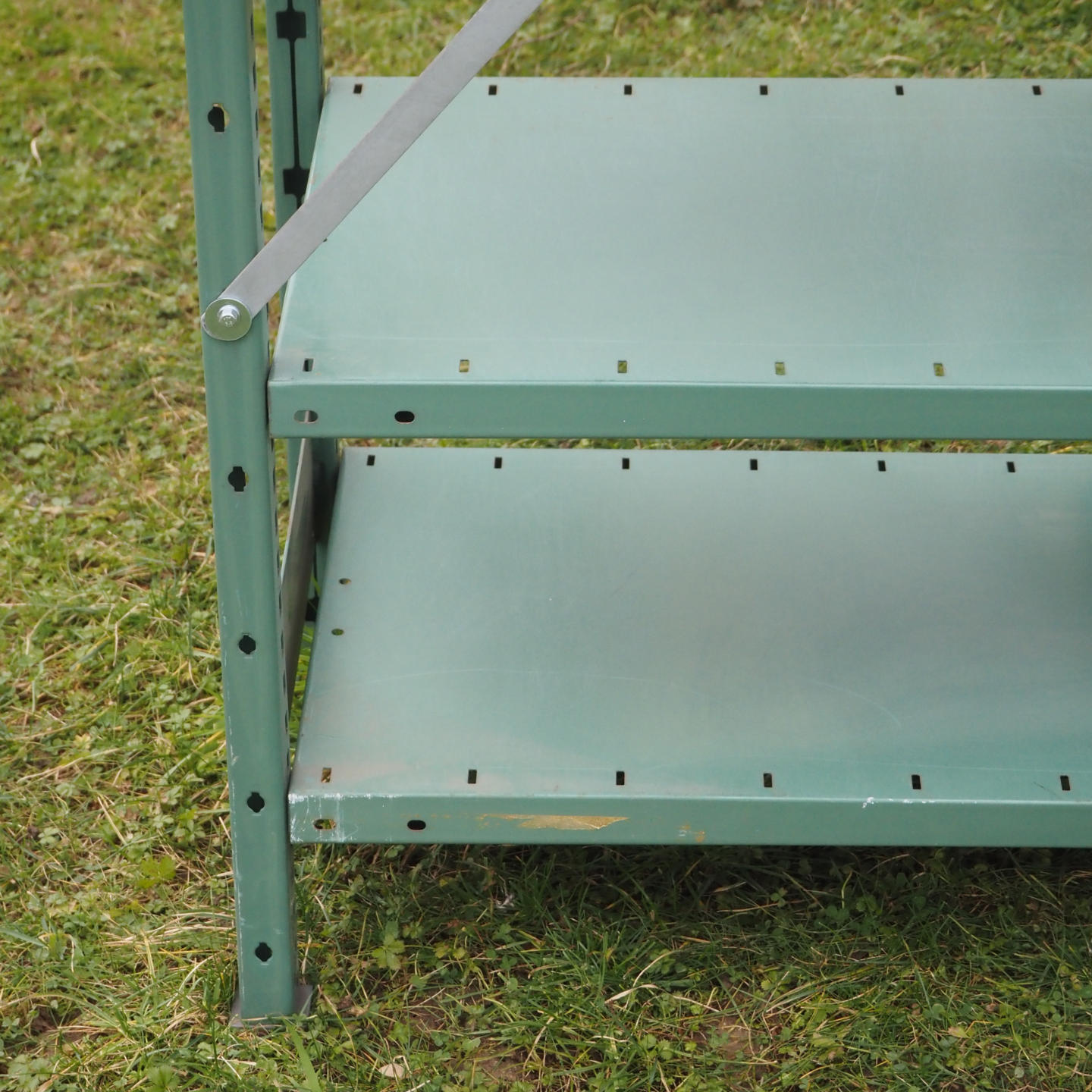 Shelf in green epoxy powder coated steel by Tixit (H. 240 x L. 106 x D. 40 cm)