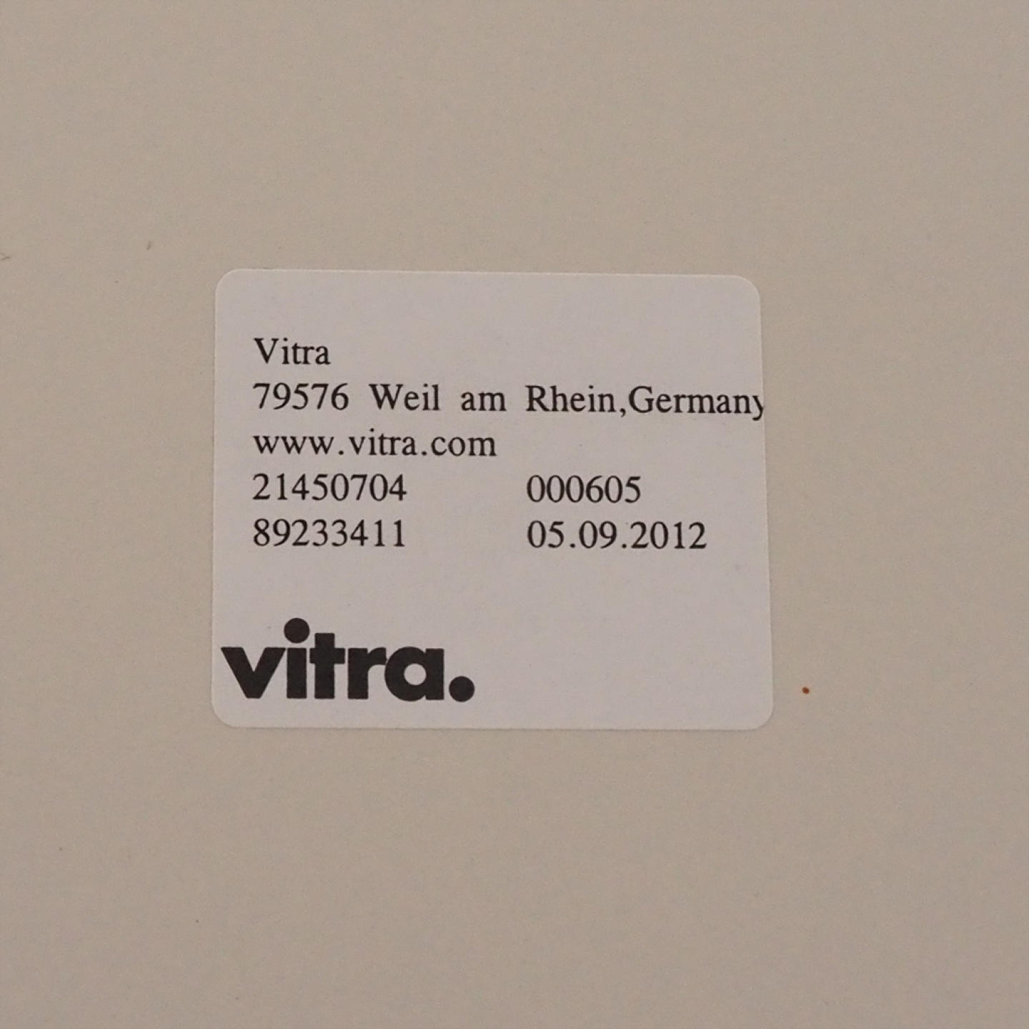 Large office table with laminated tabletop, powder coated steel legs and cable holes by Vitra (200 x 160 cm)