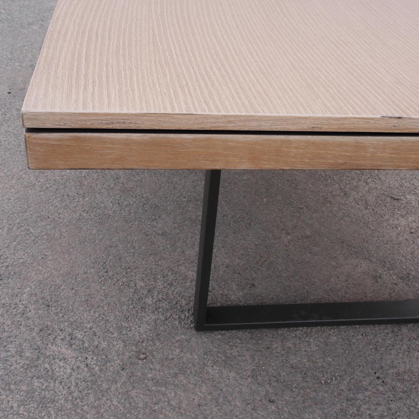 Office table with laminated tabletop, powder coated steel legs and cable holes (240 x 120 cm)