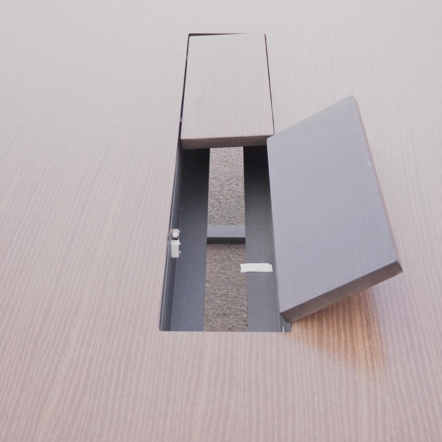 Office table with laminated tabletop, powder coated steel legs and cable holes (240 x 120 cm)