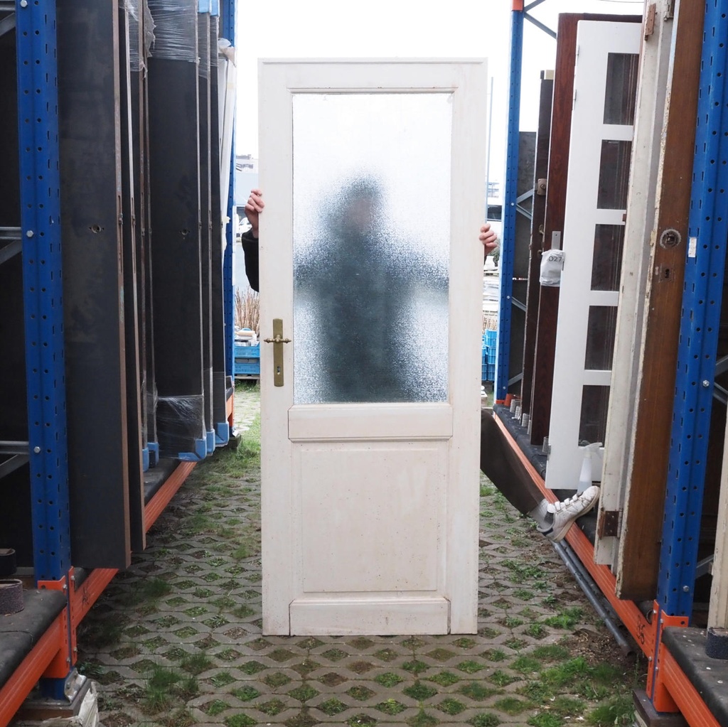 Wooden door with textured glass panels (H. 219,5 cm x W. 84,5 cm) - Right