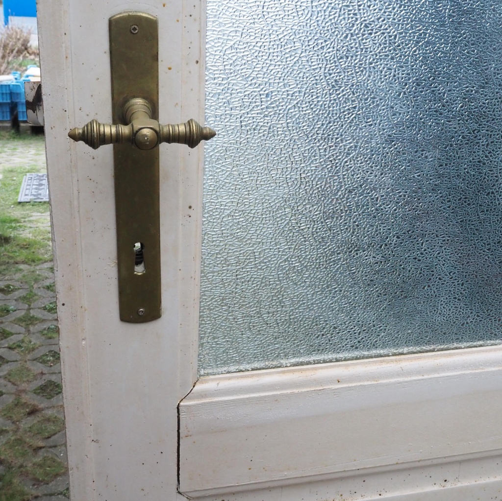 Wooden door with textured glass panels (H. 219,5 cm x W. 84,5 cm) - Right