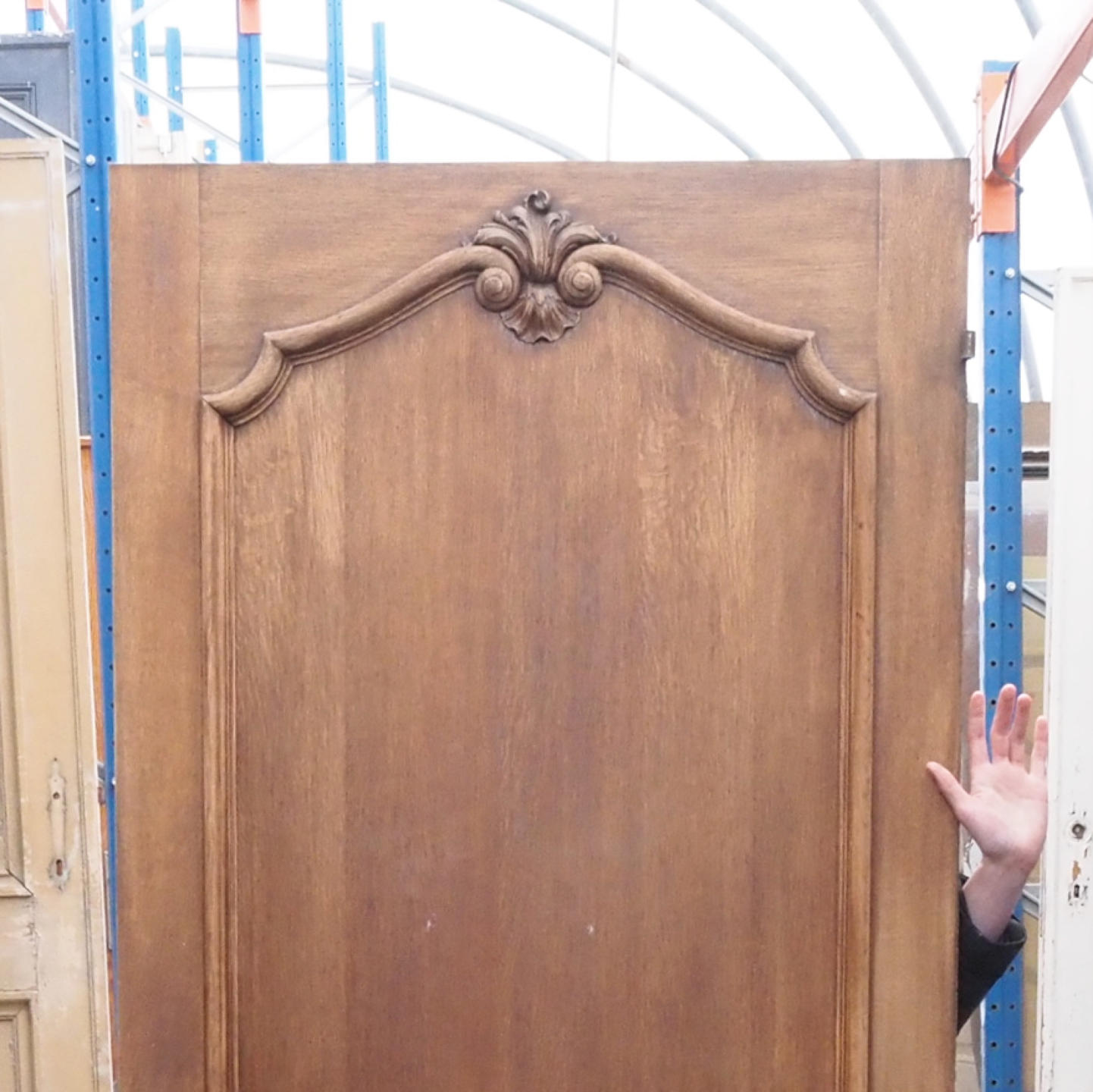 Painted door in solid pine (H. 236,5 cm x W. 91,7 cm) - Left