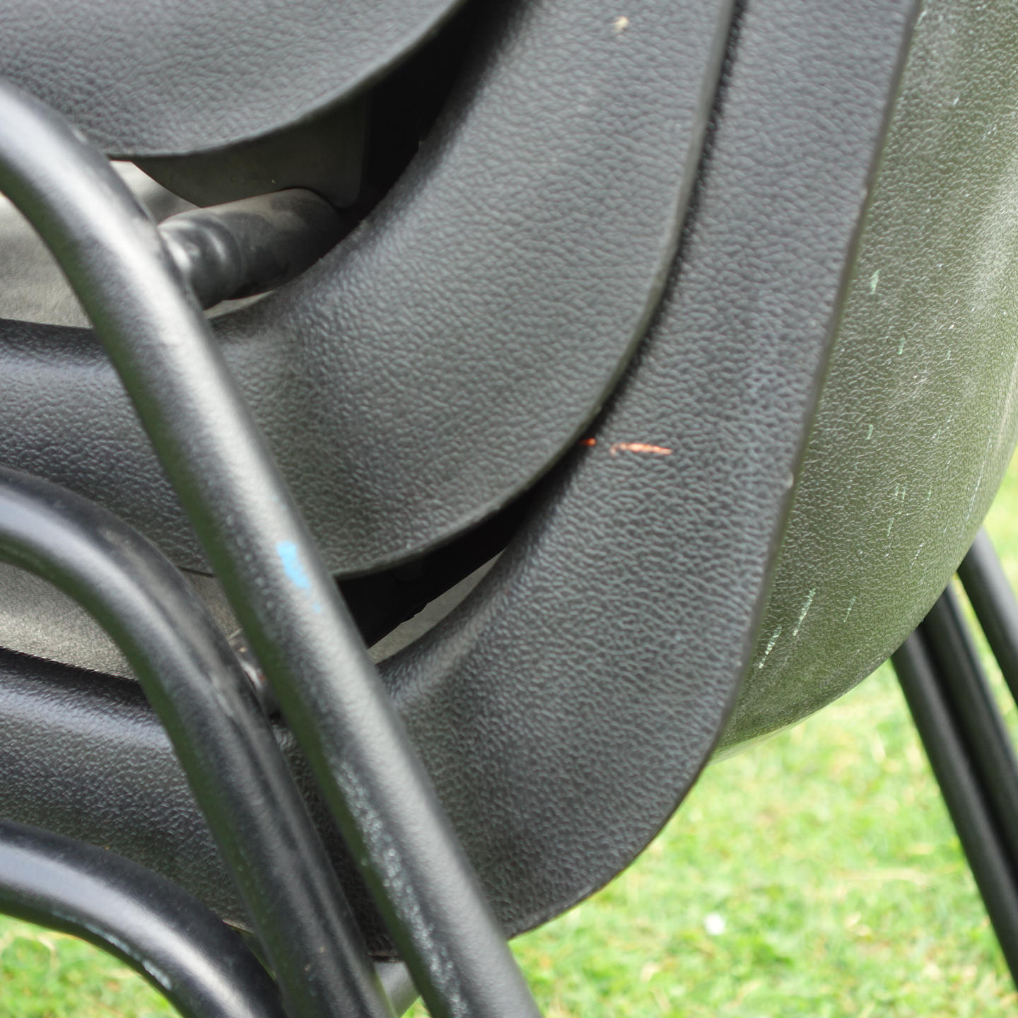 Stackable chair with black polypropylene shell