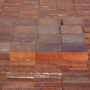 Reclaimed end grain parquet in afzelia wood (7 x 7 cm) - Sold per m2