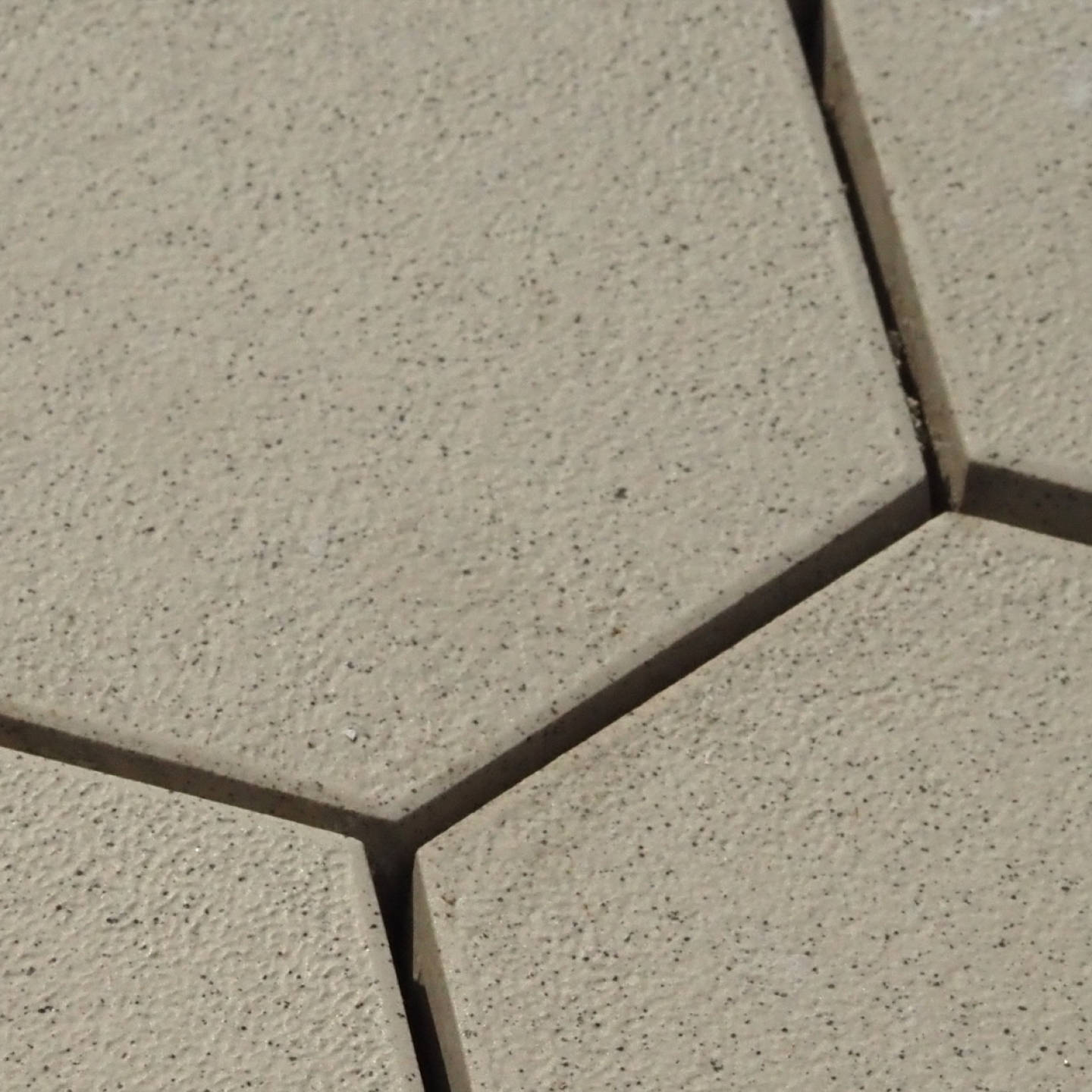 Hexagonal speckled dry pressed ceramic floor tiles by Zahna Fliesen - Sold per m2