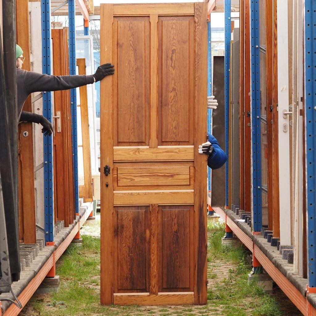 Door in varnished solid pine  (H. 246 cm x W. 87 cm) - Right/Left