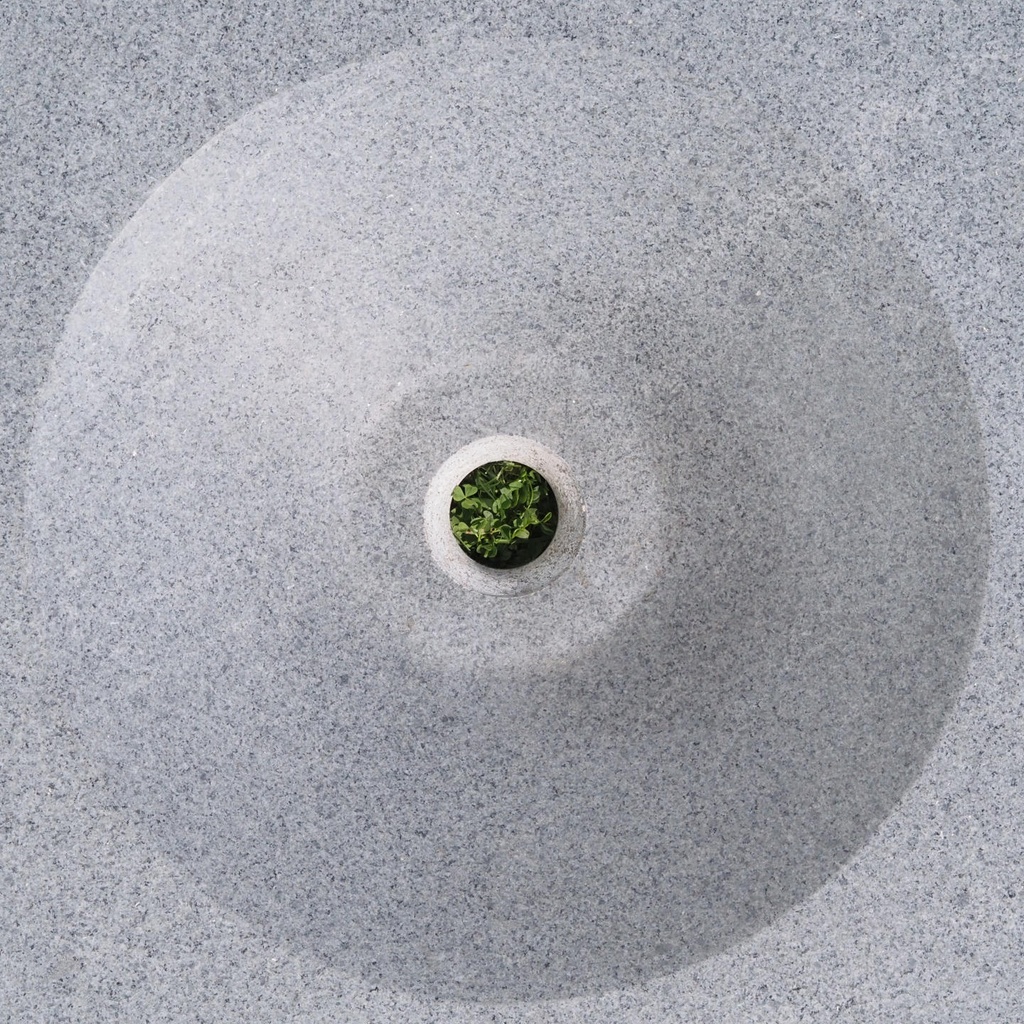 Square basin in natural stone (W. 44 cm) - Grey