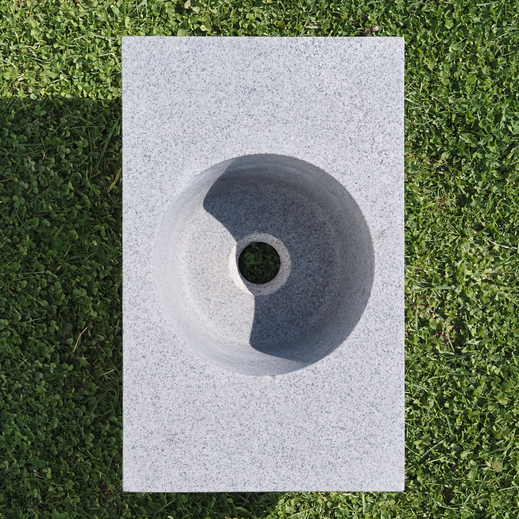 Basin in natural stone (L. 45 cm x W. 28 cm) - Grey