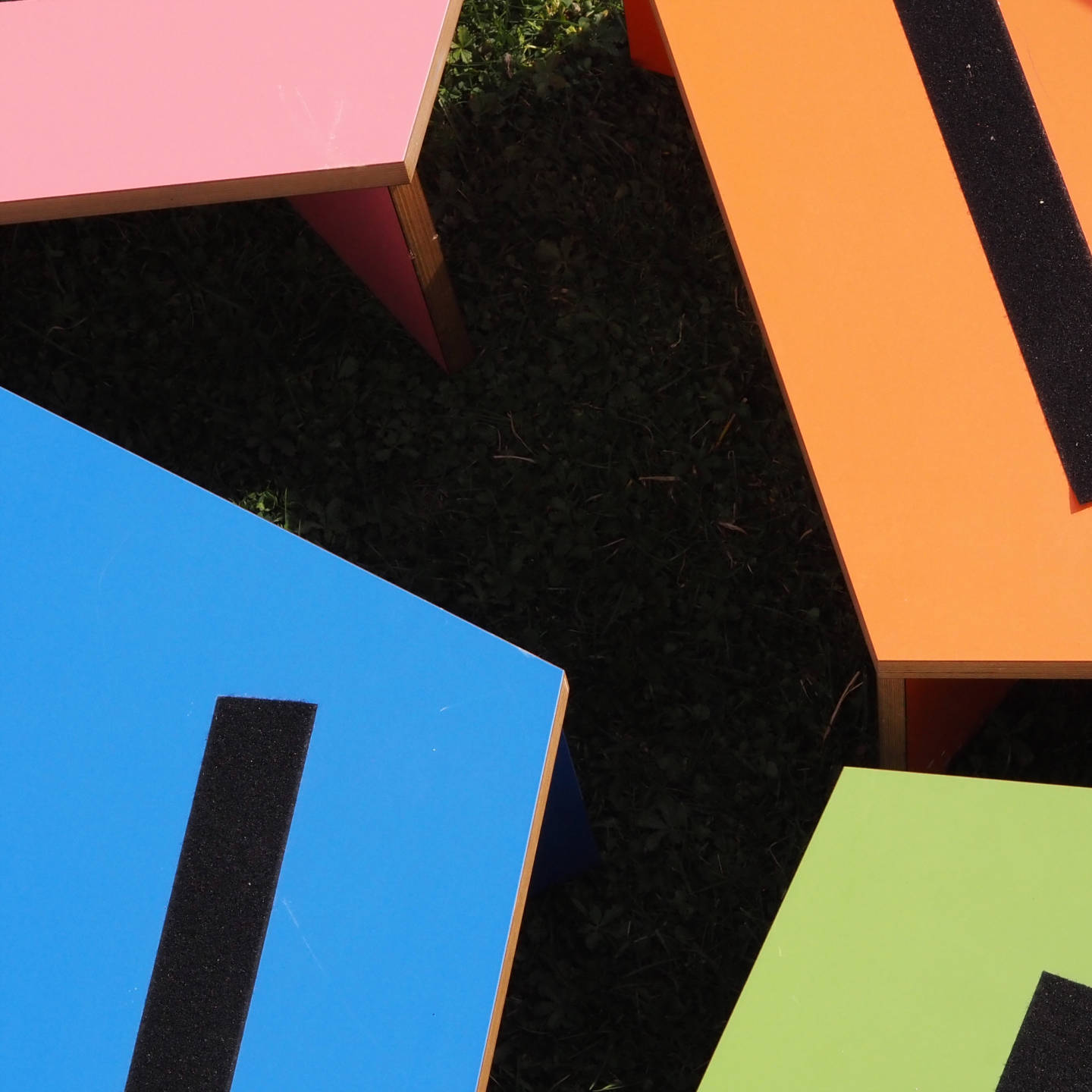 Seating structure by B-architecten from the Muntpunt library (various colors)