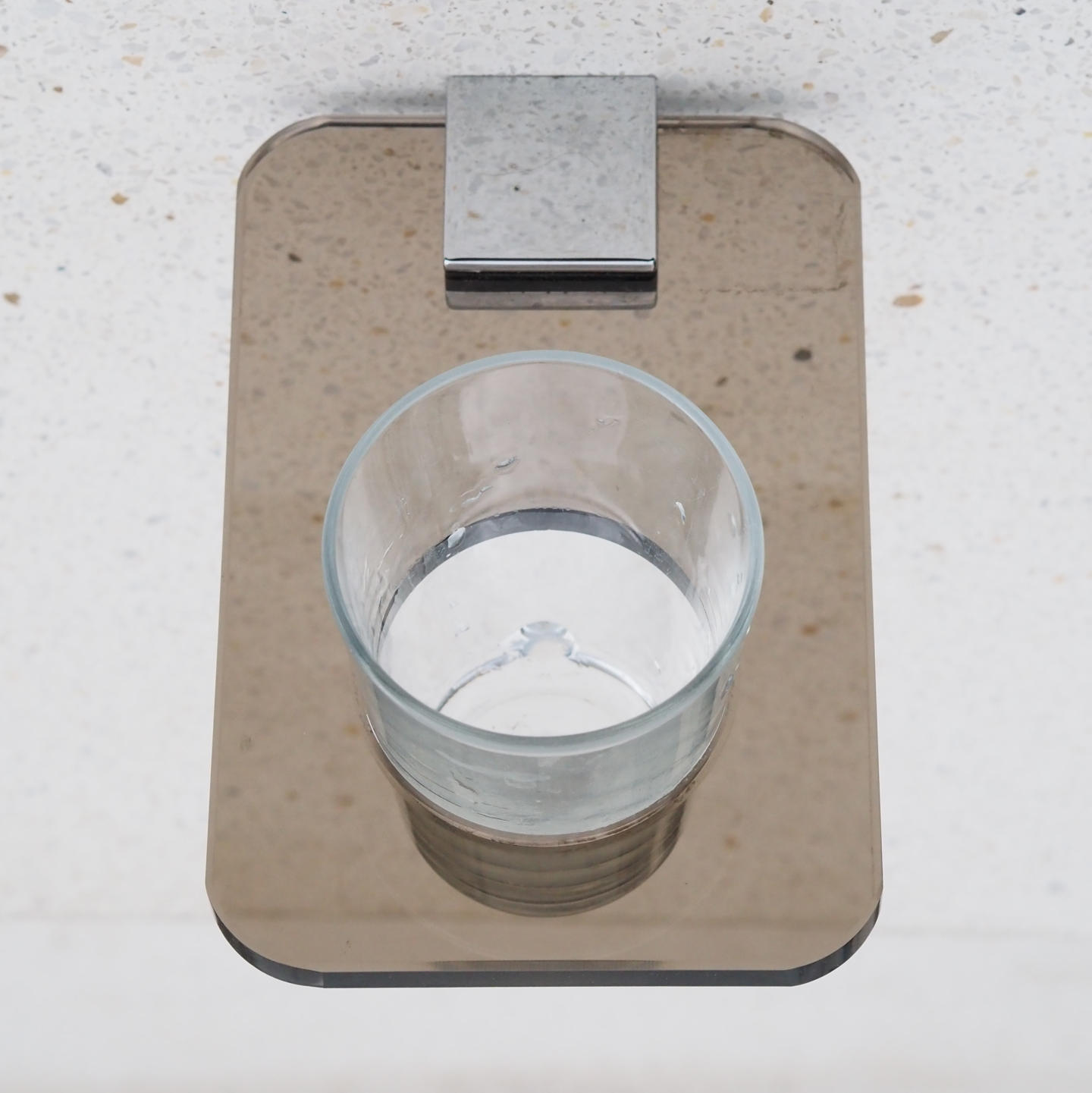 Glass holder in smoked tempered glass by Veca