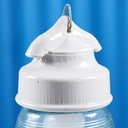 Outdoor industrial lantern with porcelain base and ribbed glass