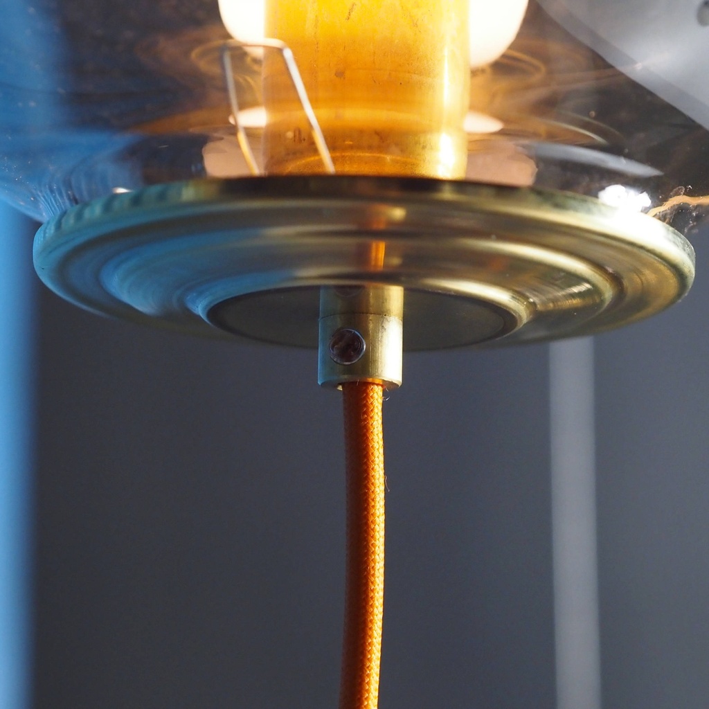 Hanging light 'Christelle' with orange cable and foot switch