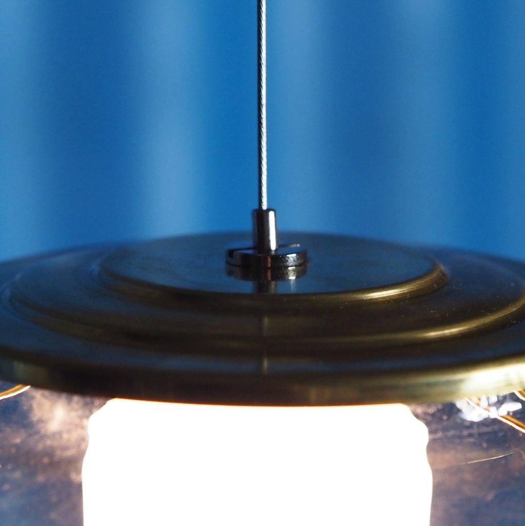 Hanging light 'Christelle' with orange cable and foot switch