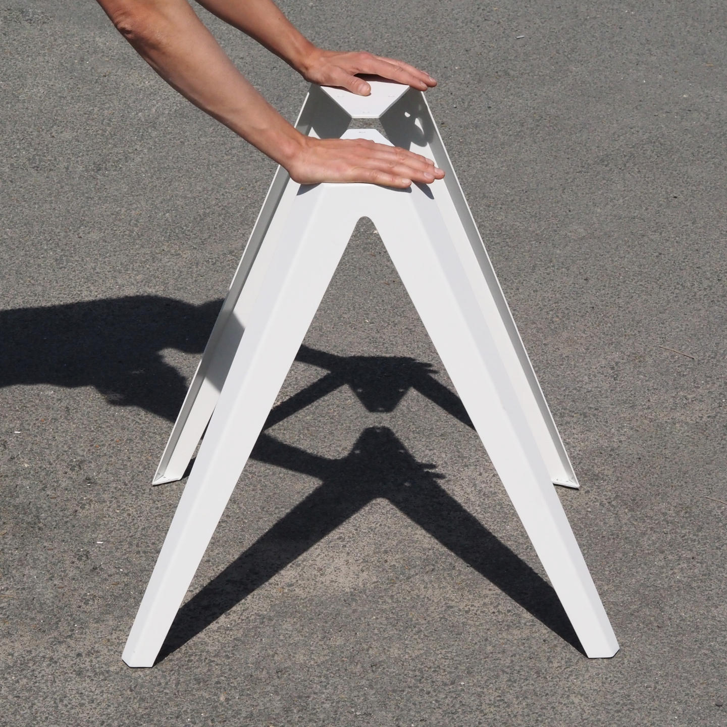 Pair of triangular table legs 'Sanba' by PJ Mares for Serax - White