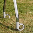 Office table on castors with oval laminated table top