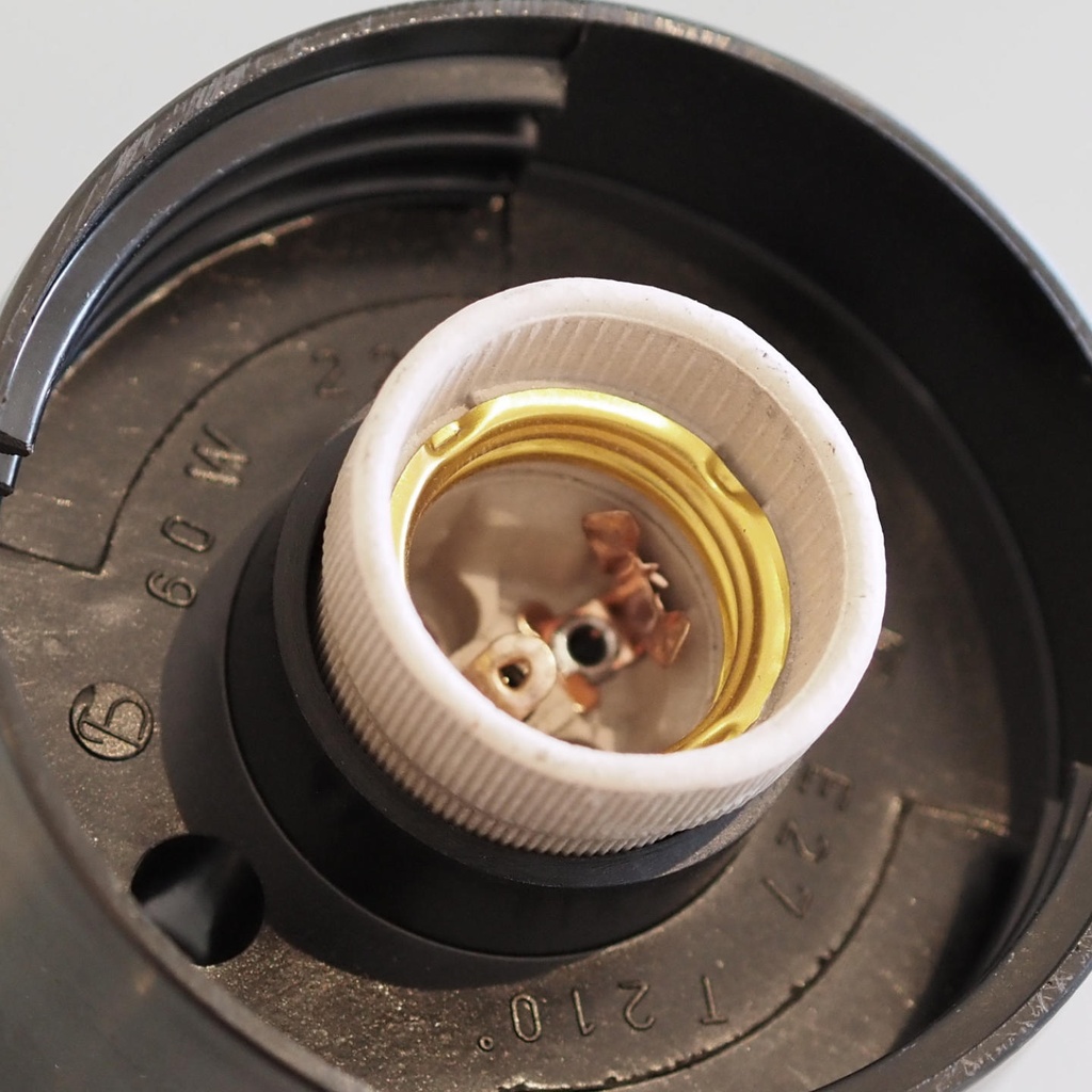 Wall/Ceiling light in opaline glass and bakelite - Angled