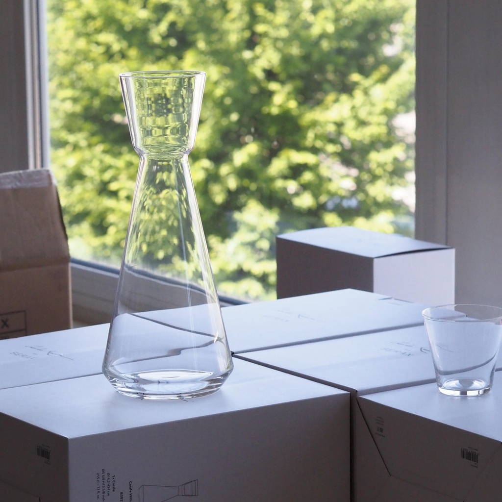 Carafe 'Nero' with stackable tumblers by Charles Kaisin for Serax