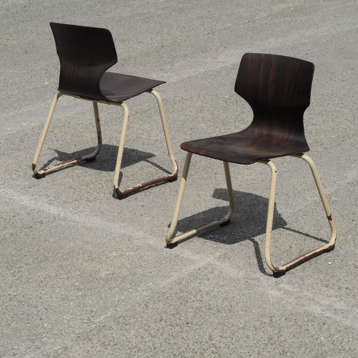 Stackable school chair in pagwood by Fpf Flötotto (Pagholz)