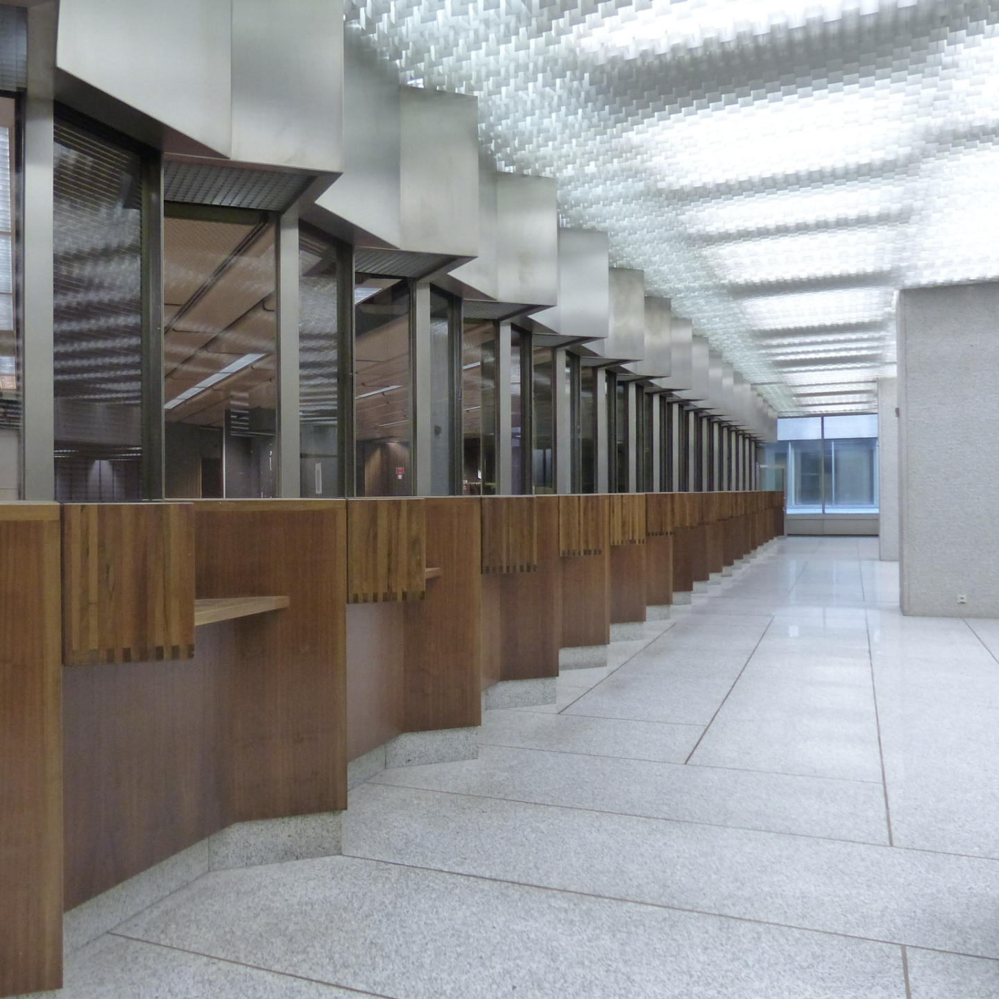 Profile 'Mille feuille' for light diffusing ceiling from Générale de Banque