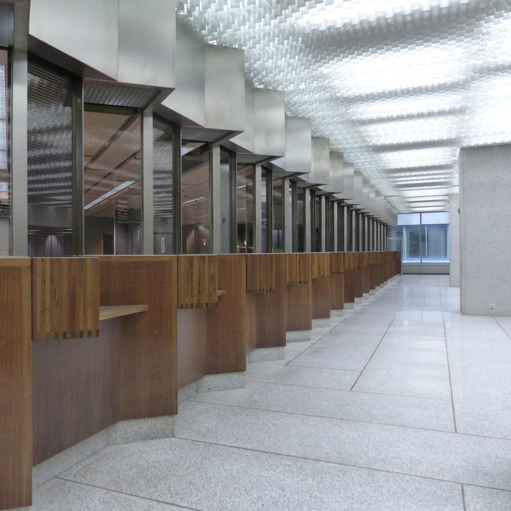 Profile 'Mille feuille' for light diffusing ceiling from Générale de Banque