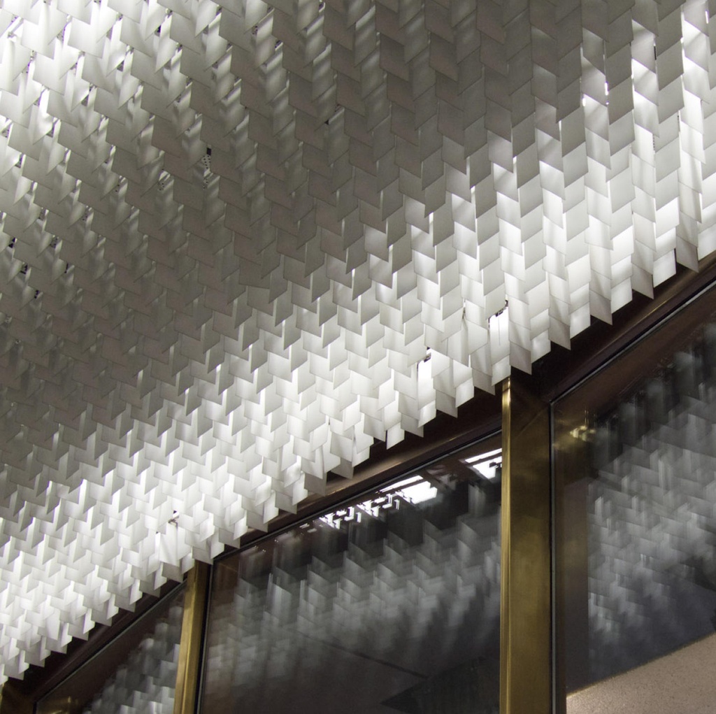 Profile connector for light diffusing ceiling 'Mille Feuille' from Générale de Banque