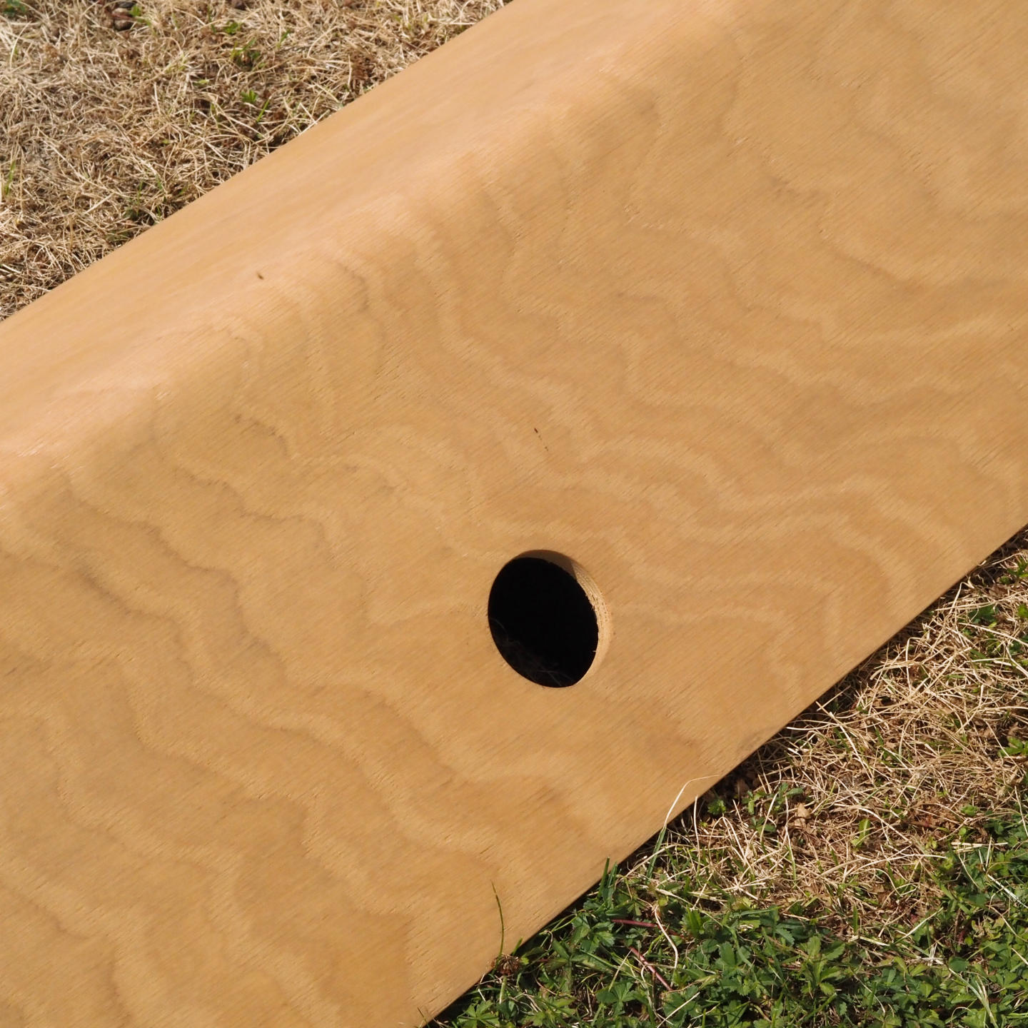 Ceiling module in oak plywood by Christophe Gevers from the Générale de Banque (L. 248,5 cm)