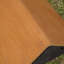 Ceiling module in varnished oak plywood by Christophe Gevers from the Générale de Banque (L. 197 cm)