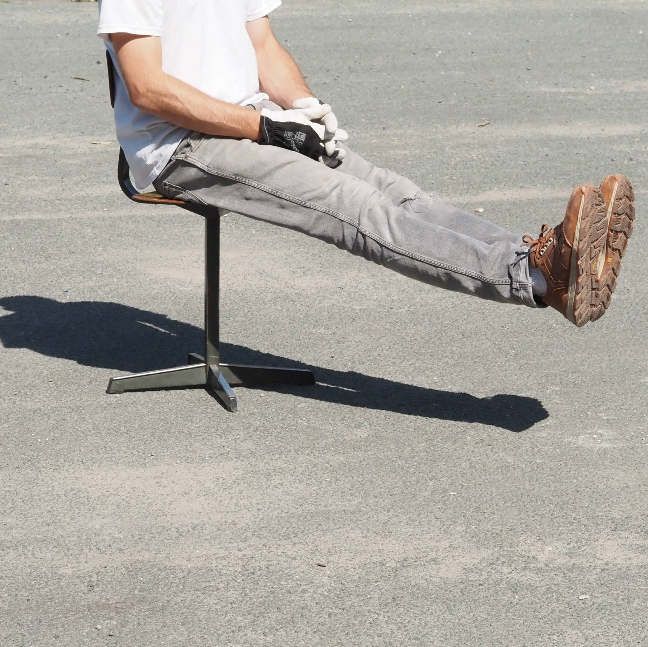 School chair in pagwood with cross-feet