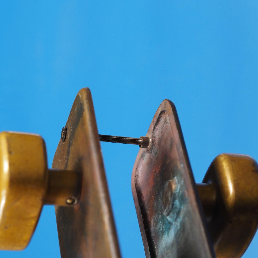 Door pull knob in solid bronze by Jules Wabbes (ca. 1970) - Double sided (fixed)