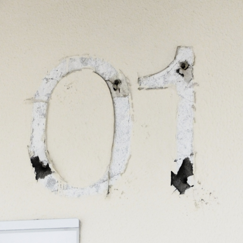 Floor numbers in solid brass by Jules Wabbes from the Générale de Banque