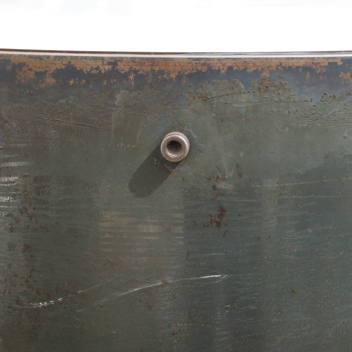 High table in steel with footrest by Christophe Gevers from the Générale de Banque