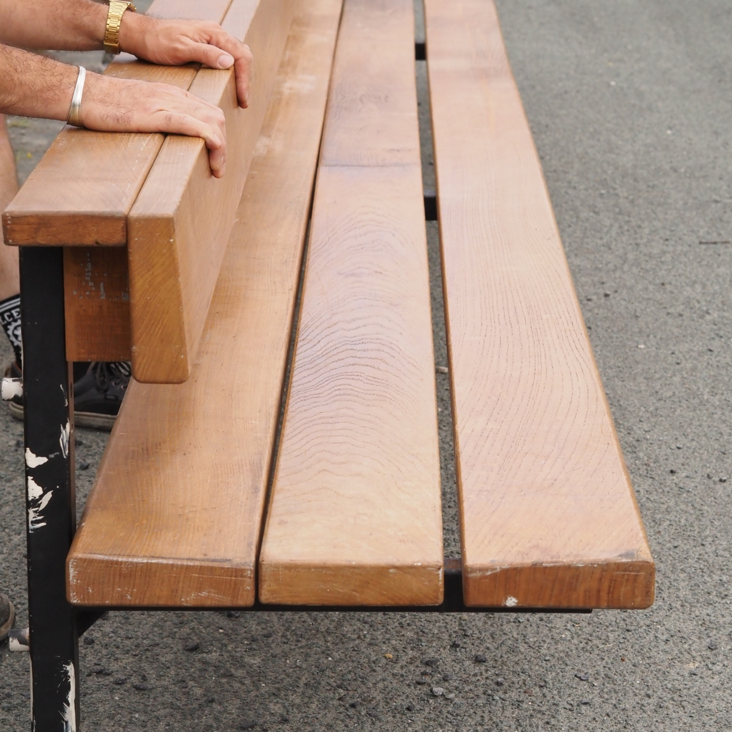 Bench in solid oak by Christophe Gevers from the Générale de Banque (various lengths)