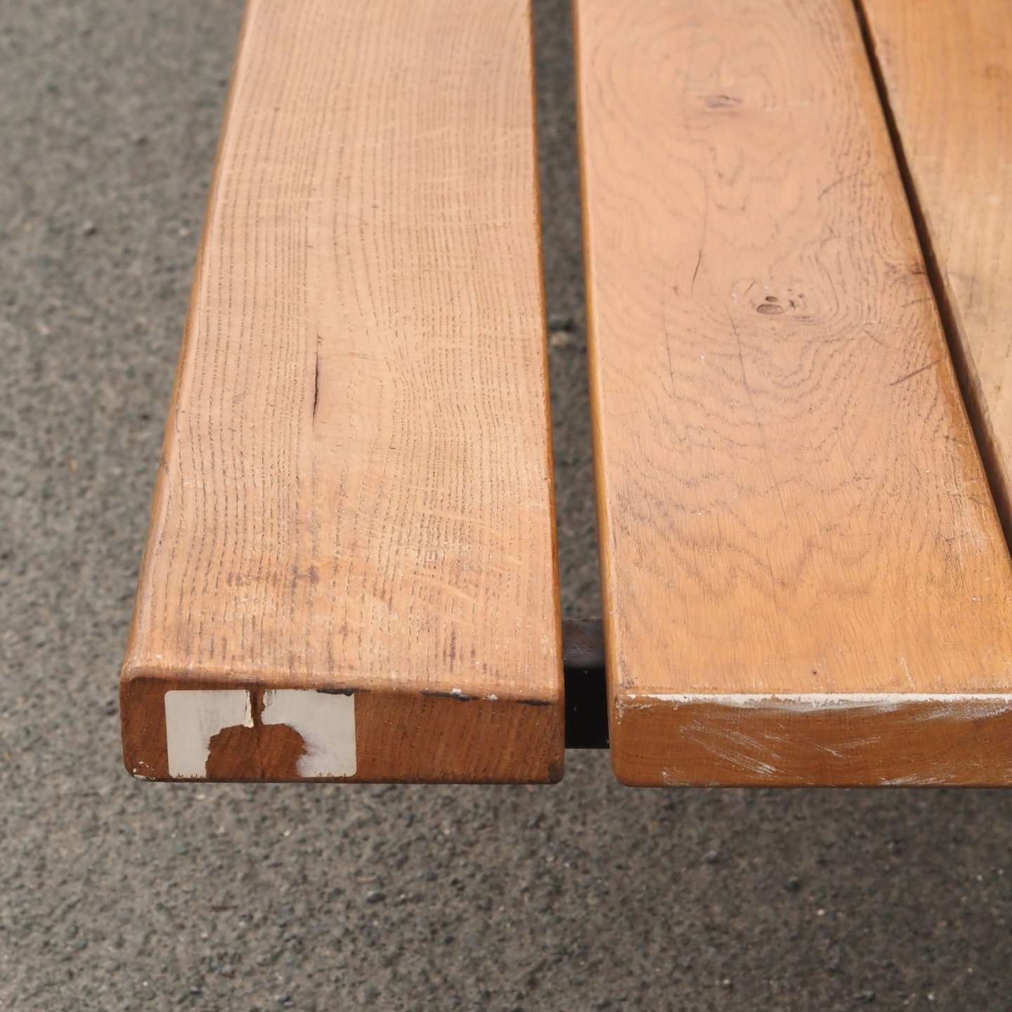 Bench in solid oak by Christophe Gevers from the Générale de Banque (various lengths)